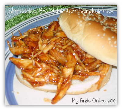 Shredded Honey BBQ Chicken Sandwiches