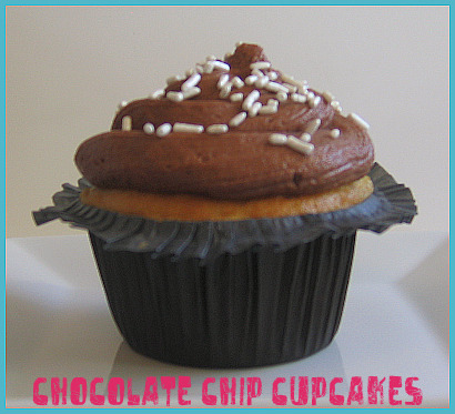 Chocolate Chip Cupcakes With Chocolate Cream Cheese Frosting