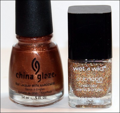 China Glaze In Awe of Amber and Wet n Wild Carats