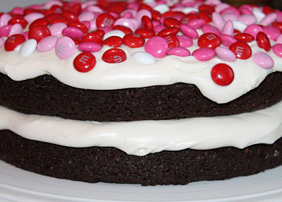 Chocolate Pudding Cake With Vanilla Cream Cheese Frosting