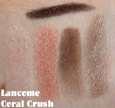 Lancome Color Design Eyeshadow Palette Swatches - Coral Crush