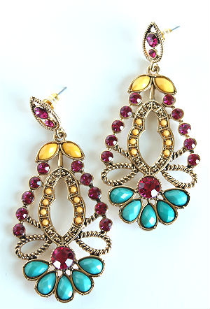 pink jeweled earrings