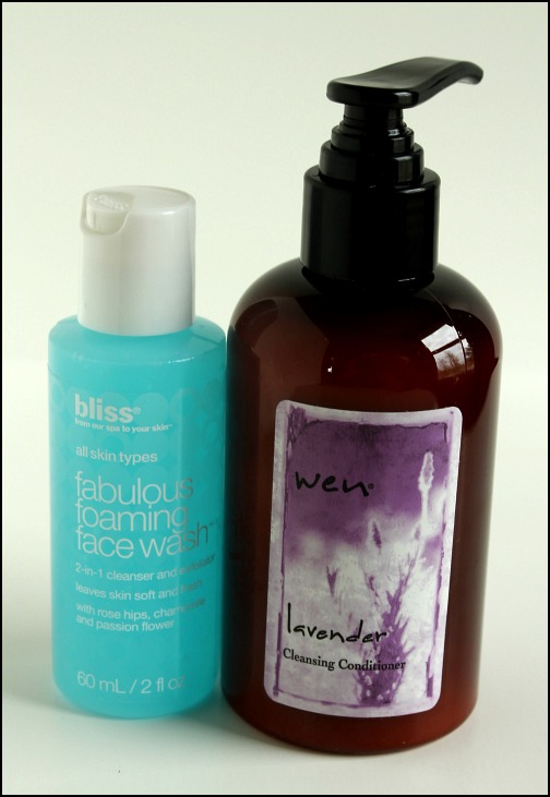 Bliss foaming face wash and WEN cleansing conditioner