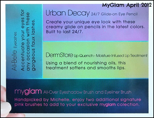 MyGlam april 2012 card