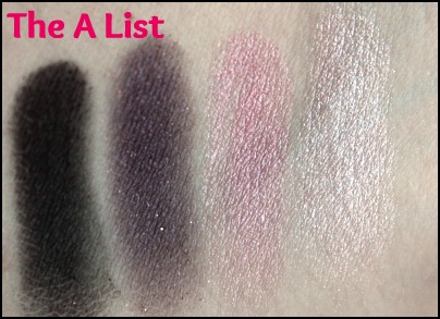 BareMinerals Bare Escentuals Ready eyeshadow quad The A List swatches