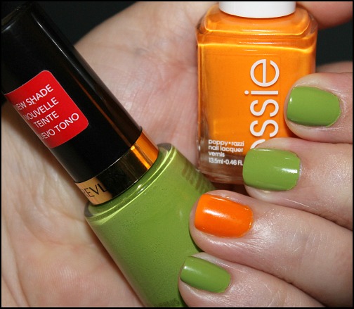 Revlon Sassy and Essie Action nail polish