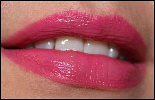 Mally perfois pink bright pink lipstick lip liner lip gloss swatch