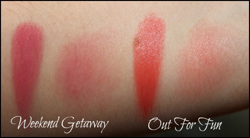 MAC Casual Colour weekend getaway and out for fun swatches