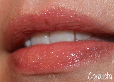 Benefit Coralista lip gloss swatch