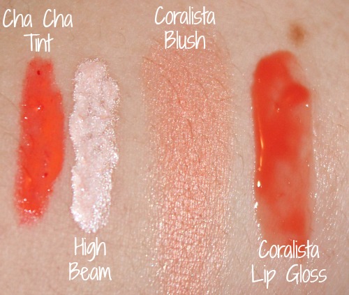 Benefit Go TropiCoral kit swatches