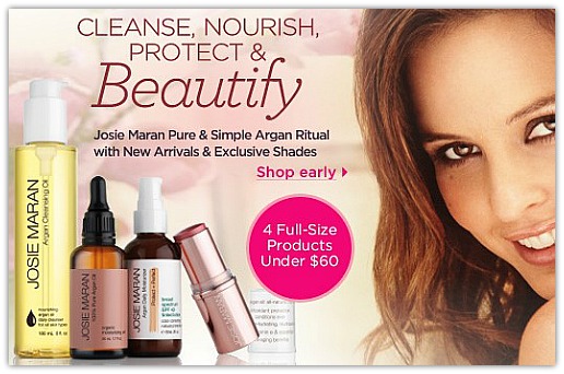 Save The Date: Josie Maran Pure and Simple 4 Piece Argan Skincare  Collection on QVC August 11, 2012 