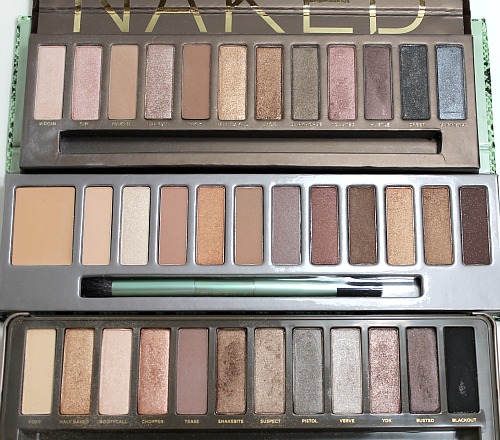 Mally In The Buff compared to Urban Decay Naked and Naked 2 eyeshadow palettes
