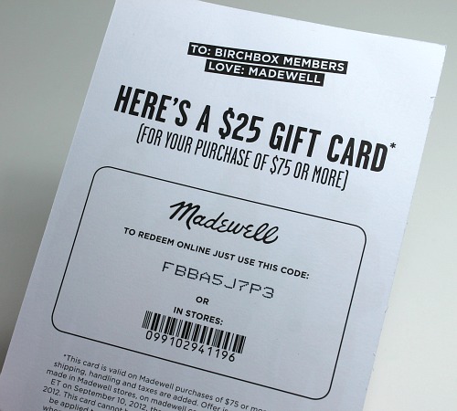 Madewell Birchbox coupon code