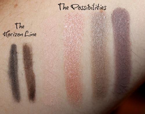 bareMinerals Ready liner duo and eyeshadow quad swatches