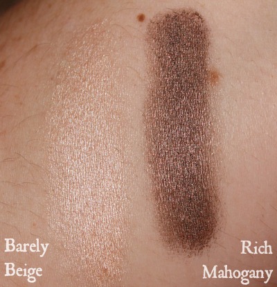 Maybelline Limited Edition Color Tattoo Eyeshadows Barely Beige & Rich Mahogany swatches