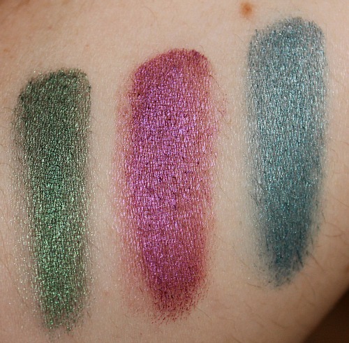 Maybelline Color Tattoo Limited Edition Eyeshadows Fuchsia Fever, Test My Teal and Ready, Set, Green swatches