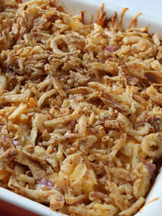 Cheesy Ham and Potato Casserole Recipe / myfindsonline.com
