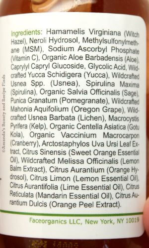 Made From Earth Skin Correcting Toner Ingredients