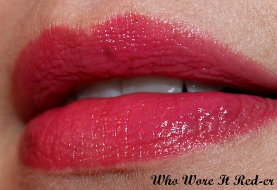 maybelline who wore it red-er color whisper swatch