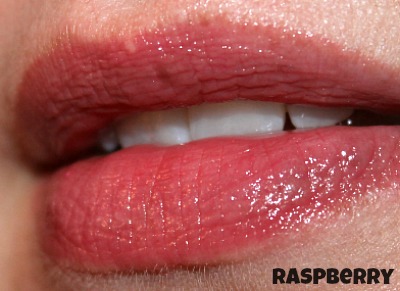 korres raspberry lip butter glaze swatch