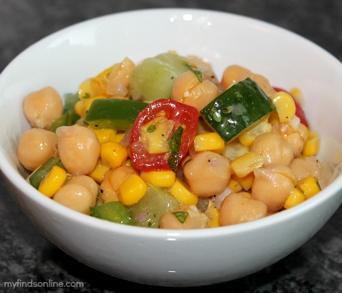  Corn and Chickpea Salad With Cilantro Lime Dressing / myfindsonline.com