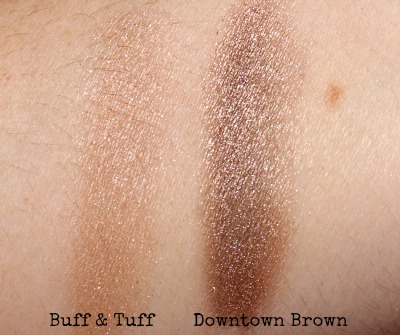 Maybelline Color Tattoo Pure Pigments in Buff & Tuff and Downtown Brown Swatches