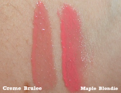 NYX Creme Brulee and Maple Blondie Butter Gloss Swatches