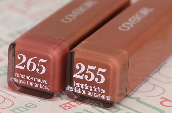 Covergirl Colorlicious Lipstick: Tempting Toffee & Romance Mauve
