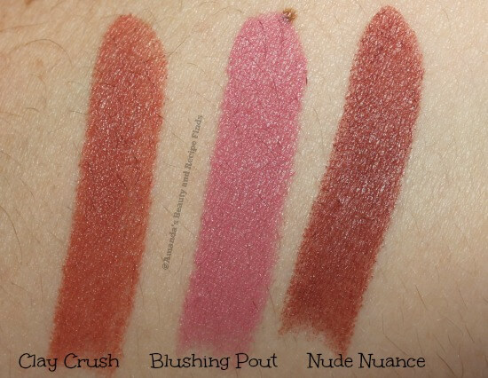 New Maybelline Creamy Matte Lipstick Swatches For 2015: Clay Crush, Blushing Pout and Nude Nuance