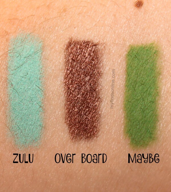 ColourPop Zulu, Maybe and Over Board Creme Gel Eyeliner Swatches / myfindsonline.com