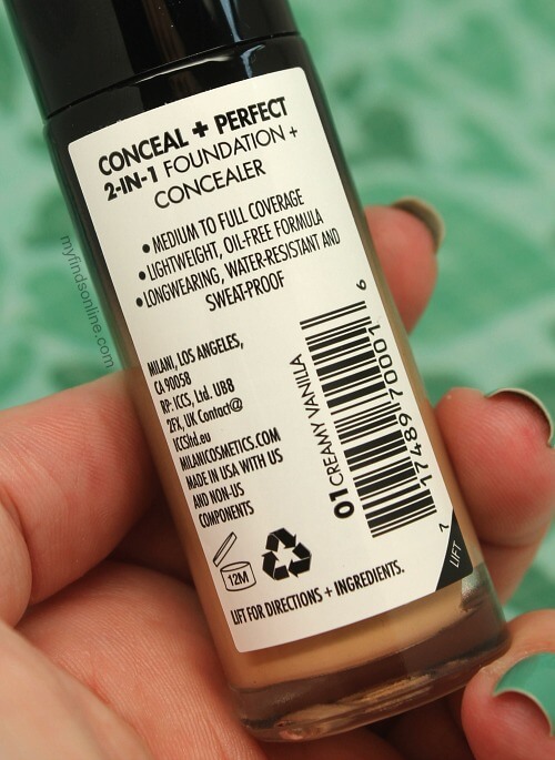 Milani Conceal + Perfect 2-in-1 Foundation + Concealer Review / myfindsonline.com