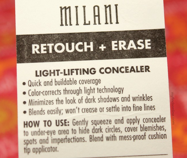 Milani Retouch & Erase Light-Lifting Concealer / myfindsonline.com