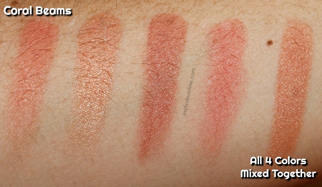 Milani Coral Beams Color Harmony Blush Palette Swatches / myfindsonline.com