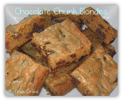 Chocolate Chunk Blondies / myfindsonline.com