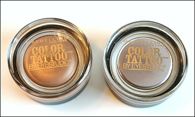 Maybelline Color Tattoo eyeshadow Bad to the Bronze and Tough as Taupe
