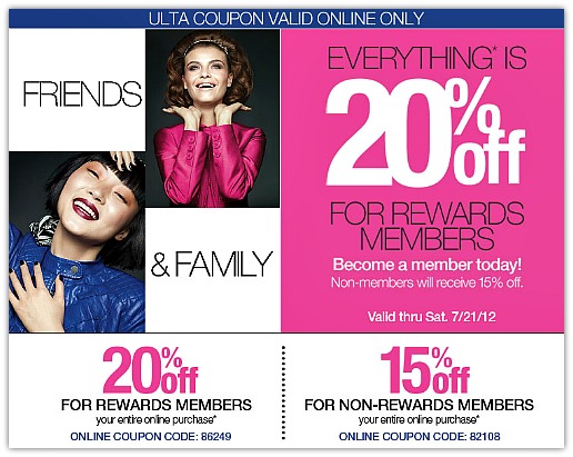Ulta friends and family online sale