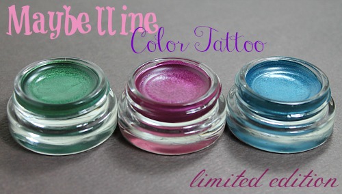 Maybelline Color Tattoo Limited Edition Eyeshadows Fuchsia Fever, Test My Teal and Ready, Set, Green