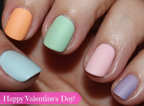 valentine's day conversation heart inspired manicure