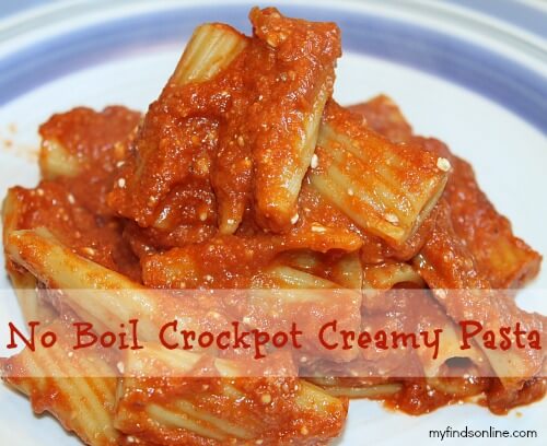 No Boil Crockpot Creamy Pasta Recipe / myfindsonline.com