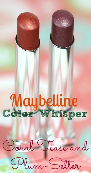 Plum-Setter and Coral Tease Maybelline Color Whisper Limited Edition Lipsticks