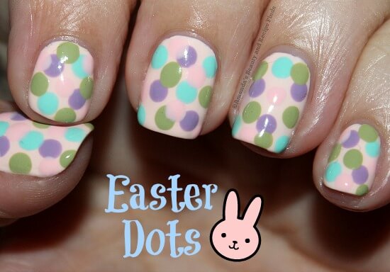 Easter Pastel Polka Dots Using Pop-arazzi Nail Polish
