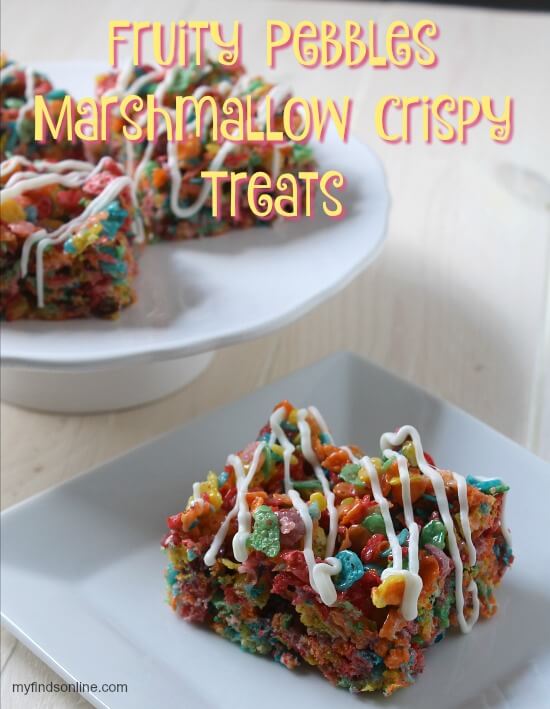Fruity Pebbles Marshmallow Crispy Treats / myfindsonline.com