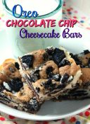 Oreo Chocolate Chip Cheesecake Bars